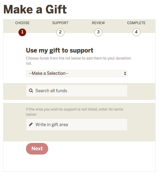 a screenshot of make a gift form